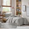 imageComfort Spaces King Quilt Set Modern Reversible Ogee Coverlet King Bedding Set Cozy Quilted Winter Layer All Season Lightweight Soft King Size Quilt Kienna King Green 3 PieceGray