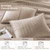 imageComfort Spaces King Quilt Set Modern Reversible Ogee Coverlet King Bedding Set Cozy Quilted Winter Layer All Season Lightweight Soft King Size Quilt Kienna King Green 3 PieceTaupe
