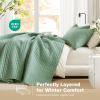imageComfort Spaces King Quilt Set Modern Reversible Ogee Coverlet King Bedding Set Cozy Quilted Winter Layer All Season Lightweight Soft King Size Quilt Kienna King Green 3 PieceSeafoam