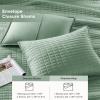 imageComfort Spaces King Quilt Set Modern Reversible Ogee Coverlet King Bedding Set Cozy Quilted Winter Layer All Season Lightweight Soft King Size Quilt Kienna King Green 3 PieceSeafoam