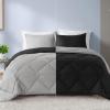 imageComfort Spaces Twin Comforter Set Vibrant Reversible Comforters Twin Size Quilted Bedding Set All Season Lightweight Bedding Soft Microfiber Comforter Vixie NavyLight Blue TwinTwin XL 2 PieceBlackGray