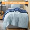 imageComfort Spaces Twin Comforter Set Vibrant Reversible Comforters Twin Size Quilted Bedding Set All Season Lightweight Bedding Soft Microfiber Comforter Vixie NavyLight Blue TwinTwin XL 2 PieceNavyLight Blue