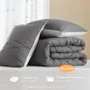 imageComfort Spaces Twin Comforter Set Vibrant Reversible Comforters Twin Size Quilted Bedding Set All Season Lightweight Bedding Soft Microfiber Comforter Vixie NavyLight Blue TwinTwin XL 2 PieceGrey