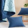 imageComfort Spaces Twin Comforter Set Vibrant Reversible Comforters Twin Size Quilted Bedding Set All Season Lightweight Bedding Soft Microfiber Comforter Vixie NavyLight Blue TwinTwin XL 2 PieceNavyLight Blue