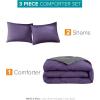 imageComfort Spaces Twin Comforter Set Vibrant Reversible Comforters Twin Size Quilted Bedding Set All Season Lightweight Bedding Soft Microfiber Comforter Vixie NavyLight Blue TwinTwin XL 2 PiecePurpleCharcoal