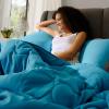imageComfort Spaces Twin Comforter Set Vibrant Reversible Comforters Twin Size Quilted Bedding Set All Season Lightweight Bedding Soft Microfiber Comforter Vixie NavyLight Blue TwinTwin XL 2 PieceTealCharcoal
