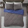 imageComfort Spaces Twin Comforter Set Vibrant Reversible Comforters Twin Size Quilted Bedding Set All Season Lightweight Bedding Soft Microfiber Comforter Vixie NavyLight Blue TwinTwin XL 2 PieceNavyCharcoal