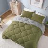imageComfort Spaces Twin Comforter Set Vibrant Reversible Comforters Twin Size Quilted Bedding Set All Season Lightweight Bedding Soft Microfiber Comforter Vixie NavyLight Blue TwinTwin XL 2 PieceGreenGrey