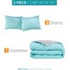 imageComfort Spaces Twin Comforter Set Vibrant Reversible Comforters Twin Size Quilted Bedding Set All Season Lightweight Bedding Soft Microfiber Comforter Vixie NavyLight Blue TwinTwin XL 2 PieceAquaGray