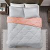imageComfort Spaces Twin Comforter Set Vibrant Reversible Comforters Twin Size Quilted Bedding Set All Season Lightweight Bedding Soft Microfiber Comforter Vixie NavyLight Blue TwinTwin XL 2 PieceCoralGray
