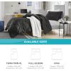 imageComfort Spaces Twin Comforter Set Vibrant Reversible Comforters Twin Size Quilted Bedding Set All Season Lightweight Bedding Soft Microfiber Comforter Vixie NavyLight Blue TwinTwin XL 2 PieceBlackBlack Sherpa