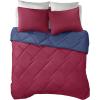 imageComfort Spaces Twin Comforter Set Vibrant Reversible Comforters Twin Size Quilted Bedding Set All Season Lightweight Bedding Soft Microfiber Comforter Vixie NavyLight Blue TwinTwin XL 2 PieceRedNavy