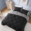 imageComfort Spaces Twin Comforter Set Vibrant Reversible Comforters Twin Size Quilted Bedding Set All Season Lightweight Bedding Soft Microfiber Comforter Vixie NavyLight Blue TwinTwin XL 2 PieceBlackGray