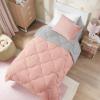imageComfort Spaces Twin Comforter Set Vibrant Reversible Comforters Twin Size Quilted Bedding Set All Season Lightweight Bedding Soft Microfiber Comforter Vixie NavyLight Blue TwinTwin XL 2 PieceCoralGray