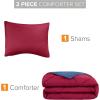 imageComfort Spaces Twin Comforter Set Vibrant Reversible Comforters Twin Size Quilted Bedding Set All Season Lightweight Bedding Soft Microfiber Comforter Vixie NavyLight Blue TwinTwin XL 2 PieceRedNavy