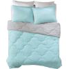 imageComfort Spaces Twin Comforter Set Vibrant Reversible Comforters Twin Size Quilted Bedding Set All Season Lightweight Bedding Soft Microfiber Comforter Vixie NavyLight Blue TwinTwin XL 2 PieceAquaGray