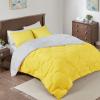 imageComfort Spaces Twin Comforter Set Vibrant Reversible Comforters Twin Size Quilted Bedding Set All Season Lightweight Bedding Soft Microfiber Comforter Vixie NavyLight Blue TwinTwin XL 2 PieceGreyYellow