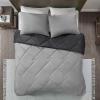 imageComfort Spaces Twin Comforter Set Vibrant Reversible Comforters Twin Size Quilted Bedding Set All Season Lightweight Bedding Soft Microfiber Comforter Vixie NavyLight Blue TwinTwin XL 2 PieceBlackGray