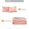 imageComfort Spaces Twin Comforter Set Vibrant Reversible Comforters Twin Size Quilted Bedding Set All Season Lightweight Bedding Soft Microfiber Comforter Vixie NavyLight Blue TwinTwin XL 2 PieceCoralGray