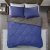 imageComfort Spaces Twin Comforter Set Vibrant Reversible Comforters Twin Size Quilted Bedding Set All Season Lightweight Bedding Soft Microfiber Comforter Vixie NavyLight Blue TwinTwin XL 2 PieceNavyCharcoal