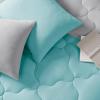 imageComfort Spaces Twin Comforter Set Vibrant Reversible Comforters Twin Size Quilted Bedding Set All Season Lightweight Bedding Soft Microfiber Comforter Vixie NavyLight Blue TwinTwin XL 2 PieceAquaGray