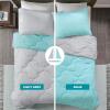 imageComfort Spaces Twin Comforter Set Vibrant Reversible Comforters Twin Size Quilted Bedding Set All Season Lightweight Bedding Soft Microfiber Comforter Vixie NavyLight Blue TwinTwin XL 2 PieceAquaGray