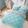 imageComfort Spaces Twin Comforter Set Vibrant Reversible Comforters Twin Size Quilted Bedding Set All Season Lightweight Bedding Soft Microfiber Comforter Vixie NavyLight Blue TwinTwin XL 2 PieceAquaGray