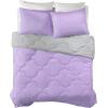 imageComfort Spaces Twin Comforter Set Vibrant Reversible Comforters Twin Size Quilted Bedding Set All Season Lightweight Bedding Soft Microfiber Comforter Vixie NavyLight Blue TwinTwin XL 2 PieceLavendarGray