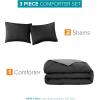imageComfort Spaces Twin Comforter Set Vibrant Reversible Comforters Twin Size Quilted Bedding Set All Season Lightweight Bedding Soft Microfiber Comforter Vixie NavyLight Blue TwinTwin XL 2 PieceBlackGray