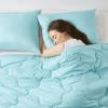 imageComfort Spaces Twin Comforter Set Vibrant Reversible Comforters Twin Size Quilted Bedding Set All Season Lightweight Bedding Soft Microfiber Comforter Vixie NavyLight Blue TwinTwin XL 2 PieceAquaGray