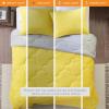 imageComfort Spaces Twin Comforter Set Vibrant Reversible Comforters Twin Size Quilted Bedding Set All Season Lightweight Bedding Soft Microfiber Comforter Vixie NavyLight Blue TwinTwin XL 2 PieceGreyYellow