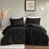imageComfort Spaces Twin Comforter Set Vibrant Reversible Comforters Twin Size Quilted Bedding Set All Season Lightweight Bedding Soft Microfiber Comforter Vixie NavyLight Blue TwinTwin XL 2 PieceBlackBlack Sherpa