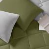 imageComfort Spaces Twin Comforter Set Vibrant Reversible Comforters Twin Size Quilted Bedding Set All Season Lightweight Bedding Soft Microfiber Comforter Vixie NavyLight Blue TwinTwin XL 2 PieceGreenGrey