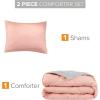 imageComfort Spaces Twin Comforter Set Vibrant Reversible Comforters Twin Size Quilted Bedding Set All Season Lightweight Bedding Soft Microfiber Comforter Vixie NavyLight Blue TwinTwin XL 2 PieceCoralGray