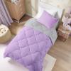 imageComfort Spaces Twin Comforter Set Vibrant Reversible Comforters Twin Size Quilted Bedding Set All Season Lightweight Bedding Soft Microfiber Comforter Vixie NavyLight Blue TwinTwin XL 2 PieceLavendarGray