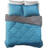 imageComfort Spaces Twin Comforter Set Vibrant Reversible Comforters Twin Size Quilted Bedding Set All Season Lightweight Bedding Soft Microfiber Comforter Vixie NavyLight Blue TwinTwin XL 2 PieceTealCharcoal