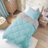 imageComfort Spaces Twin Comforter Set Vibrant Reversible Comforters Twin Size Quilted Bedding Set All Season Lightweight Bedding Soft Microfiber Comforter Vixie NavyLight Blue TwinTwin XL 2 PieceAquaGray