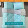 imageComfort Spaces Twin Comforter Set Vibrant Reversible Comforters Twin Size Quilted Bedding Set All Season Lightweight Bedding Soft Microfiber Comforter Vixie NavyLight Blue TwinTwin XL 2 PieceAquaGray