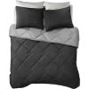 imageComfort Spaces Twin Comforter Set Vibrant Reversible Comforters Twin Size Quilted Bedding Set All Season Lightweight Bedding Soft Microfiber Comforter Vixie NavyLight Blue TwinTwin XL 2 PieceBlackGray