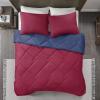 imageComfort Spaces Twin Comforter Set Vibrant Reversible Comforters Twin Size Quilted Bedding Set All Season Lightweight Bedding Soft Microfiber Comforter Vixie NavyLight Blue TwinTwin XL 2 PieceRedNavy