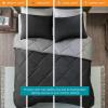 imageComfort Spaces Twin Comforter Set Vibrant Reversible Comforters Twin Size Quilted Bedding Set All Season Lightweight Bedding Soft Microfiber Comforter Vixie NavyLight Blue TwinTwin XL 2 PieceBlackGray