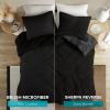 imageComfort Spaces Twin Comforter Set Vibrant Reversible Comforters Twin Size Quilted Bedding Set All Season Lightweight Bedding Soft Microfiber Comforter Vixie NavyLight Blue TwinTwin XL 2 PieceBlackBlack Sherpa