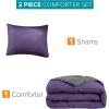 imageComfort Spaces Twin Comforter Set Vibrant Reversible Comforters Twin Size Quilted Bedding Set All Season Lightweight Bedding Soft Microfiber Comforter Vixie NavyLight Blue TwinTwin XL 2 PiecePurpleCharcoal