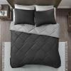 imageComfort Spaces Twin Comforter Set Vibrant Reversible Comforters Twin Size Quilted Bedding Set All Season Lightweight Bedding Soft Microfiber Comforter Vixie NavyLight Blue TwinTwin XL 2 PieceBlackGray