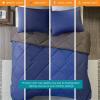 imageComfort Spaces Twin Comforter Set Vibrant Reversible Comforters Twin Size Quilted Bedding Set All Season Lightweight Bedding Soft Microfiber Comforter Vixie NavyLight Blue TwinTwin XL 2 PieceNavyCharcoal