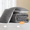 imageComfort Spaces Twin Comforter Set Vibrant Reversible Comforters Twin Size Quilted Bedding Set All Season Lightweight Bedding Soft Microfiber Comforter Vixie NavyLight Blue TwinTwin XL 2 PieceGrey