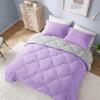 imageComfort Spaces Twin Comforter Set Vibrant Reversible Comforters Twin Size Quilted Bedding Set All Season Lightweight Bedding Soft Microfiber Comforter Vixie NavyLight Blue TwinTwin XL 2 PieceLavendarGray