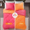 imageComfort Spaces Twin Comforter Set Vibrant Reversible Comforters Twin Size Quilted Bedding Set All Season Lightweight Bedding Soft Microfiber Comforter Vixie NavyLight Blue TwinTwin XL 2 PiecePinkOrange