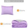 imageComfort Spaces Twin Comforter Set Vibrant Reversible Comforters Twin Size Quilted Bedding Set All Season Lightweight Bedding Soft Microfiber Comforter Vixie NavyLight Blue TwinTwin XL 2 PieceLavendarGray