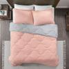 imageComfort Spaces Twin Comforter Set Vibrant Reversible Comforters Twin Size Quilted Bedding Set All Season Lightweight Bedding Soft Microfiber Comforter Vixie NavyLight Blue TwinTwin XL 2 PieceCoralGray